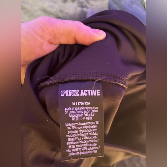 PINK by Victoria’s Secret Activewear legging with mesh calve stripes on bottom - Picture 3 of 4